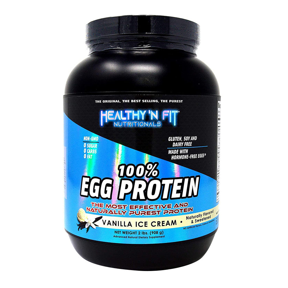 Healthy N Fit 100% Egg Protein Supplement Powder, Vanilla Ice Cream, 2 Lbs